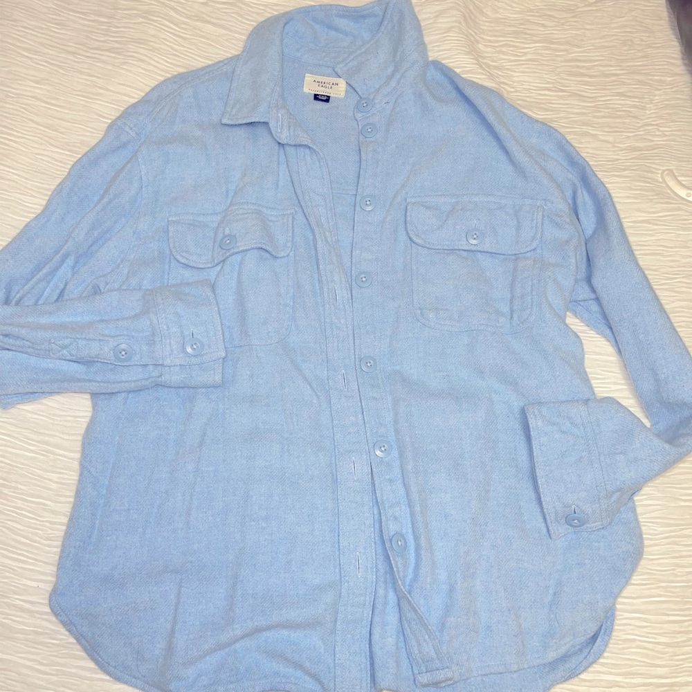 American Eagle Outfitters Blue Denim Casual Shirt